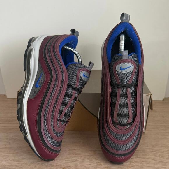 burgundy and blue air max